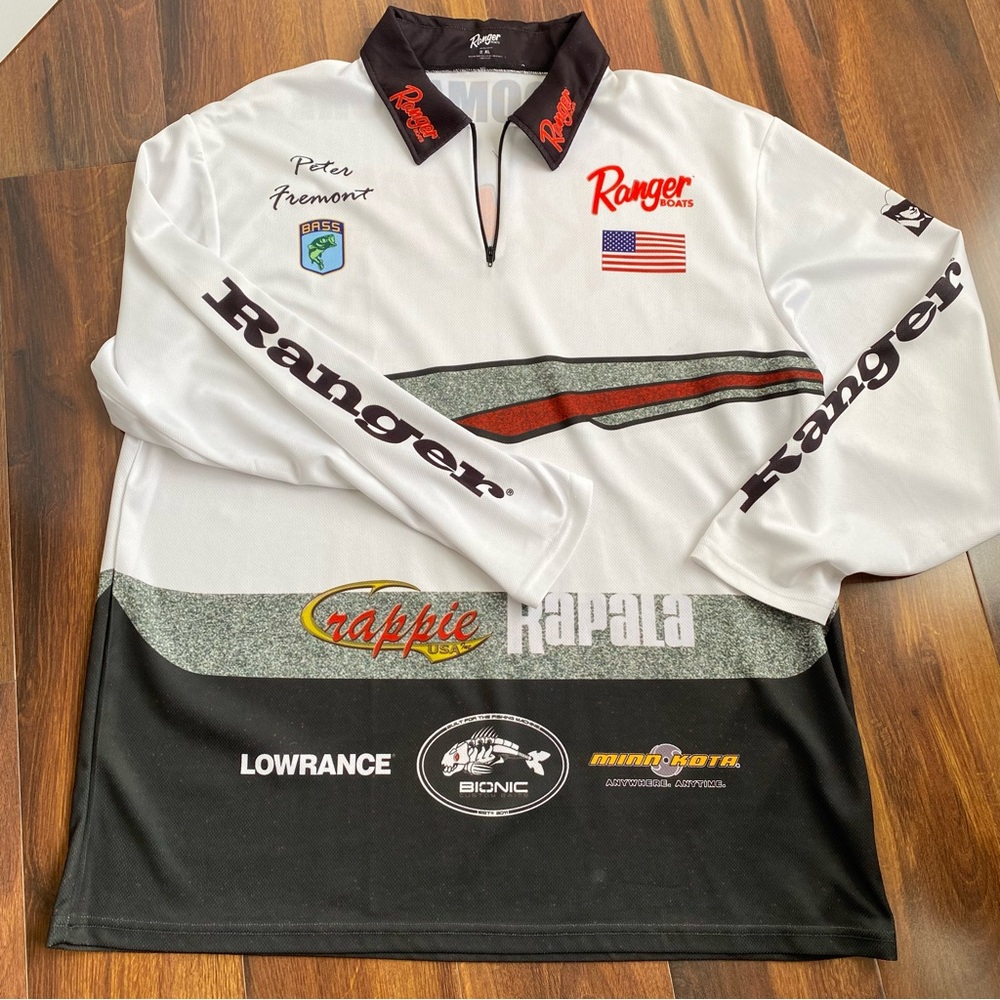 Ranger Boats Bass Fishing Tournament Sun Shirt Long Sleeve Zipper Collar 2X